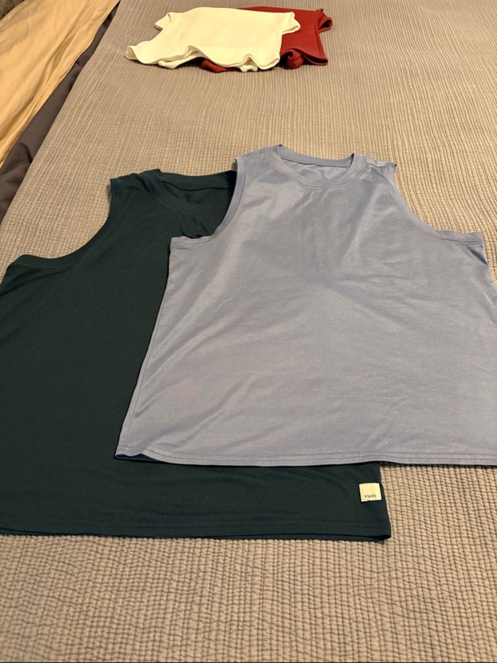 Vuori Light Blue Tank Top with Branded Hem Tag